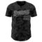Custom Black Gray 3D Pattern Design Curve Lines Authentic Baseball Jersey