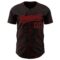 Custom Black Red 3D Pattern Design Curve Lines Authentic Baseball Jersey