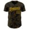 Custom Black Gold 3D Pattern Design Curve Lines Authentic Baseball Jersey
