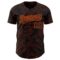 Custom Black Orange 3D Pattern Design Curve Lines Authentic Baseball Jersey