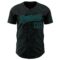 Custom Black Teal 3D Pattern Design Curve Lines Authentic Baseball Jersey