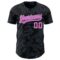 Custom Black Pink-Light Blue 3D Pattern Design Curve Lines Authentic Baseball Jersey
