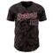 Custom Black Medium Pink 3D Pattern Design Curve Lines Authentic Baseball Jersey