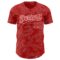 Custom Red White 3D Pattern Design Curve Lines Authentic Baseball Jersey