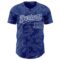 Custom Royal White 3D Pattern Design Curve Lines Authentic Baseball Jersey