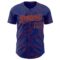 Custom Royal Orange 3D Pattern Design Curve Lines Authentic Baseball Jersey