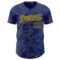 Custom Royal Yellow 3D Pattern Design Curve Lines Authentic Baseball Jersey