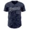 Custom Navy Gray 3D Pattern Design Curve Lines Authentic Baseball Jersey
