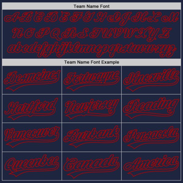 Custom Navy Red 3D Pattern Design Curve Lines Authentic Baseball Jersey