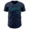 Custom Navy Teal 3D Pattern Design Curve Lines Authentic Baseball Jersey