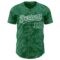 Custom Kelly Green White 3D Pattern Design Curve Lines Authentic Baseball Jersey