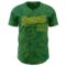 Custom Kelly Green Gold 3D Pattern Design Curve Lines Authentic Baseball Jersey