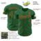 Custom Kelly Green Orange 3D Pattern Design Curve Lines Authentic Baseball Jersey