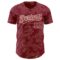 Custom Crimson Cream 3D Pattern Design Curve Lines Authentic Baseball Jersey