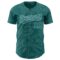 Custom Teal Gray 3D Pattern Design Curve Lines Authentic Baseball Jersey