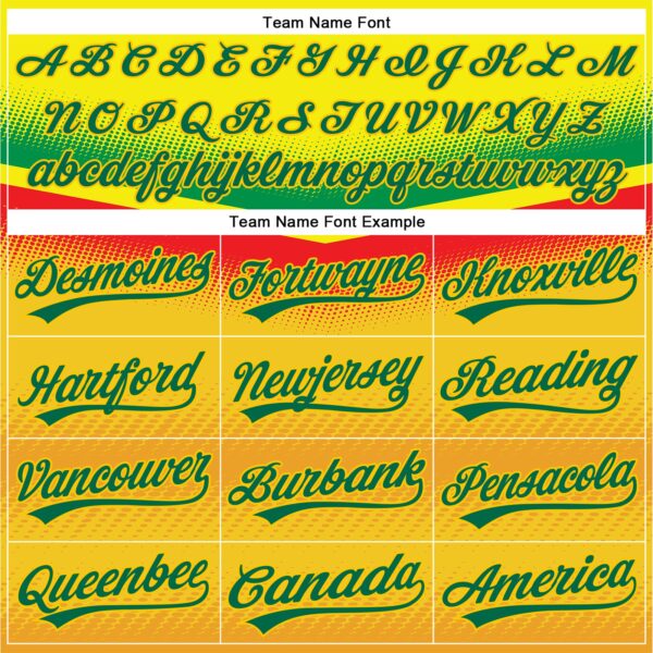 Custom Yellow Kelly Green 3D Pattern Design Abstract Vibe Dots Authentic Baseball Jersey