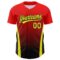 Custom Red Neon Yellow-Black 3D Pattern Design Side Stripes Authentic Baseball Jersey