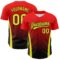 Custom Red Neon Yellow-Black 3D Pattern Design Side Stripes Authentic Baseball Jersey