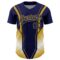 Custom Navy Old Gold 3D Pattern Design Side Stripes Authentic Baseball Jersey