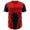 Custom Red Black 3D Pattern Design Side Sharp Edges Authentic Baseball Jersey