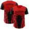 Custom Red Black 3D Pattern Design Side Sharp Edges Authentic Baseball Jersey