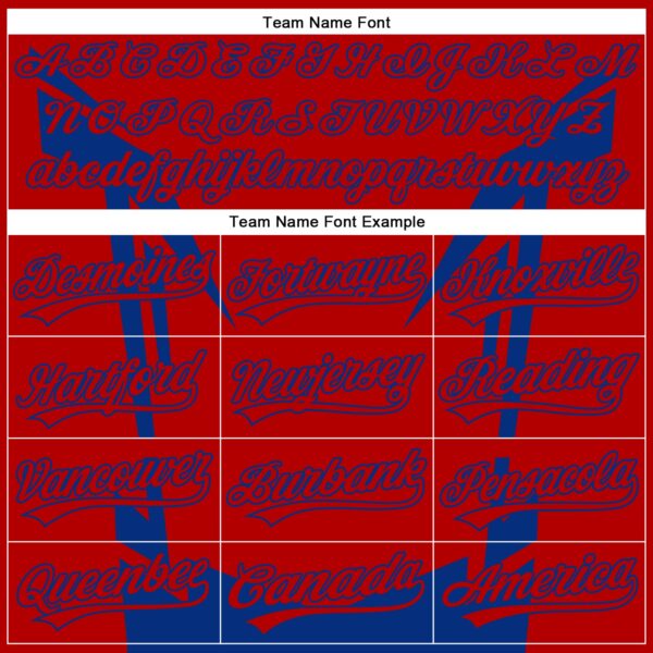 Custom Red Royal 3D Pattern Design Side Sharp Edges Authentic Baseball Jersey