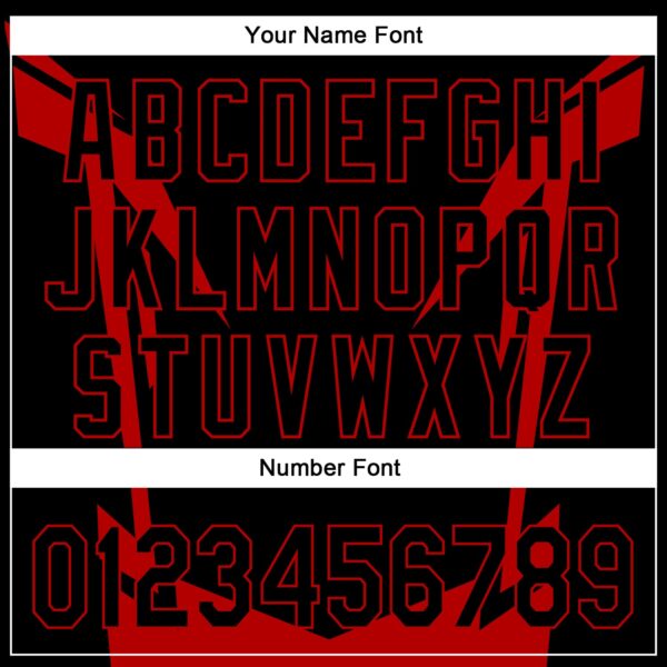 Custom Black Red 3D Pattern Design Side Sharp Edges Authentic Baseball Jersey