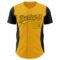Custom Gold Black 3D Pattern Design Side Panel Stripes Authentic Baseball Jersey