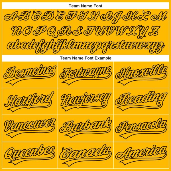 Custom Gold Black 3D Pattern Design Side Panel Stripes Authentic Baseball Jersey