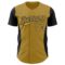 Custom Old Gold Black 3D Pattern Design Side Panel Stripes Authentic Baseball Jersey