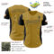 Custom Old Gold Black 3D Pattern Design Side Panel Stripes Authentic Baseball Jersey