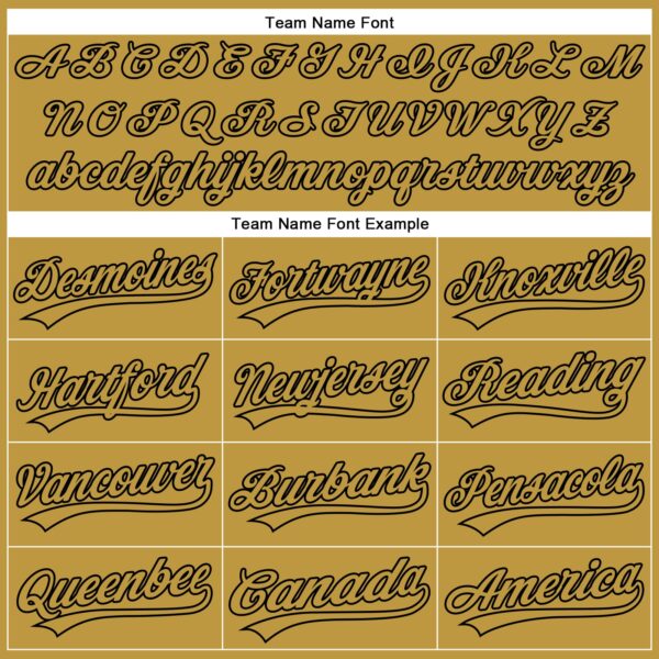 Custom Old Gold Black 3D Pattern Design Side Panel Stripes Authentic Baseball Jersey
