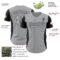 Custom Gray Black 3D Pattern Design Side Panel Stripes Authentic Baseball Jersey