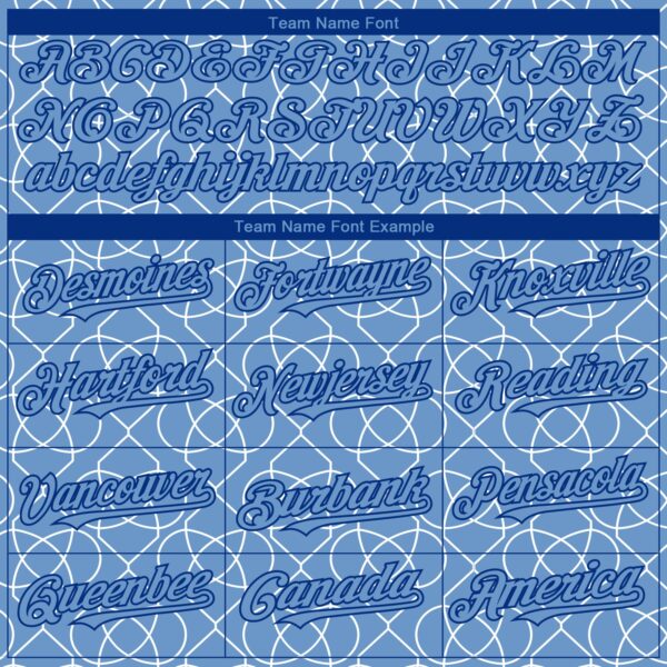 Custom Light Blue Black-White 3D Pattern Design Arabesque Shape Authentic Baseball Jersey