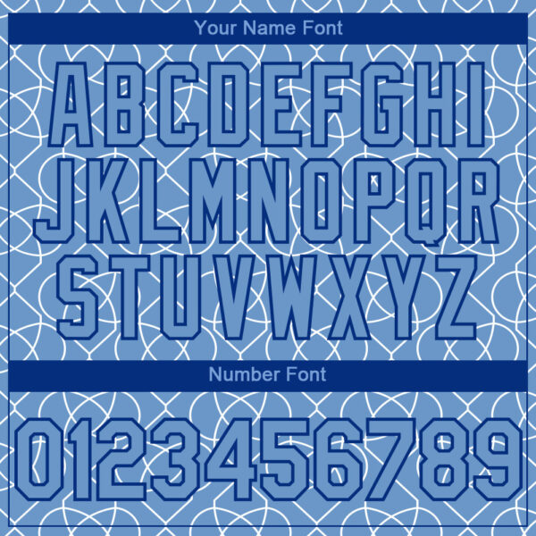Custom Light Blue Black-White 3D Pattern Design Arabesque Shape Authentic Baseball Jersey