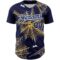 Custom Navy Gold-White 3D Pattern Design Spider Web Authentic Baseball Jersey