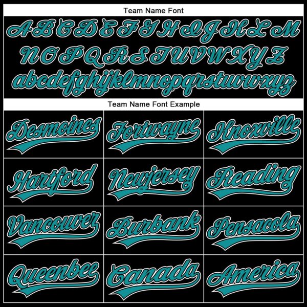 Custom Black Teal-White 3D Pattern Design Curve Solid Authentic Baseball Jersey
