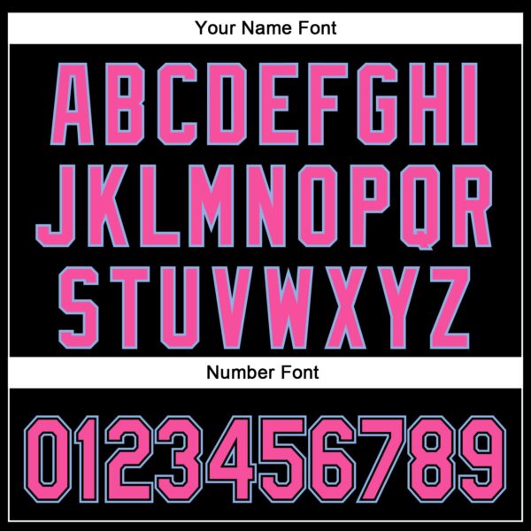 Custom Black Pink-Light Blue 3D Pattern Design Curve Solid Authentic Baseball Jersey