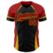 Custom Black Red-Gold 3D Pattern Design Curve Solid Authentic Baseball Jersey