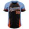 Custom Black Orange-Powder Blue 3D Pattern Design Curve Solid Authentic Baseball Jersey