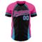 Custom Black Sky Blue-Pink 3D Pattern Design Curve Solid Authentic Baseball Jersey
