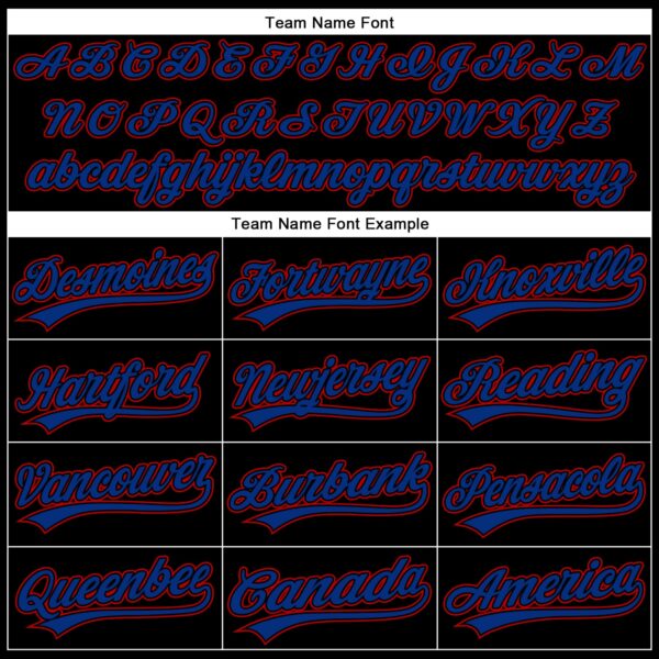 Custom Black Royal-Red 3D Pattern Design Curve Solid Authentic Baseball Jersey