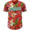 Custom Red Kelly Green-White 3D Pattern Design Northeast China Big Flower Authentic Baseball Jersey