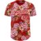 Custom Red White 3D Pattern Design Northeast China Big Flower Authentic Baseball Jersey