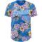 Custom Electric Blue White 3D Pattern Design Northeast China Big Flower Authentic Baseball Jersey