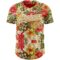 Custom Red Old Gold-White 3D Pattern Design Northeast China Big Flower Authentic Baseball Jersey