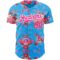 Custom Electric Blue Hot Pink-White 3D Pattern Design Northeast China Big Flower Authentic Baseball Jersey