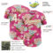 Custom Hot Pink White-Old Gold 3D Pattern Design Northeast China Big Flower Authentic Baseball Jersey