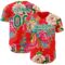 Custom Red Kelly Green-White 3D Pattern Design Northeast China Big Flower Authentic Baseball Jersey
