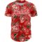 Custom Red White 3D Pattern Design Northeast China Big Flower Authentic Baseball Jersey